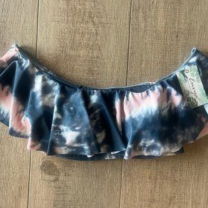 ENVYA Swim Top Bikini Tie Dye Ruffle So cute! Medium Small